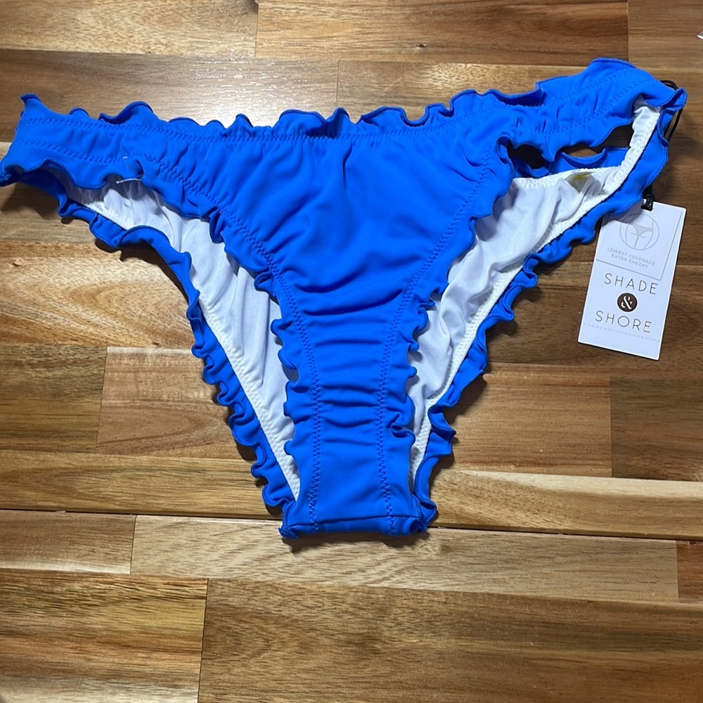 SHADE & SHORE BIKINI BOTTOM. ISLAND BLUE/ Size S (4-6)  XS (0-2).